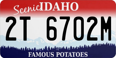 ID license plate 2T6702M