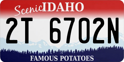 ID license plate 2T6702N