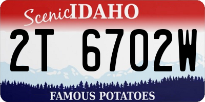 ID license plate 2T6702W