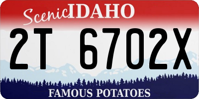 ID license plate 2T6702X