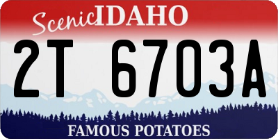 ID license plate 2T6703A