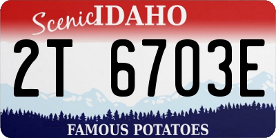 ID license plate 2T6703E