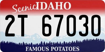 ID license plate 2T6703O