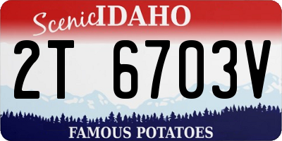 ID license plate 2T6703V