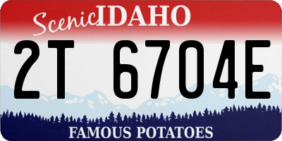 ID license plate 2T6704E