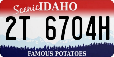 ID license plate 2T6704H