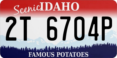 ID license plate 2T6704P