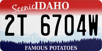ID license plate 2T6704W