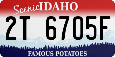 ID license plate 2T6705F