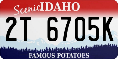 ID license plate 2T6705K