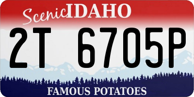ID license plate 2T6705P