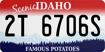 ID license plate 2T6706S