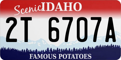 ID license plate 2T6707A