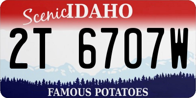 ID license plate 2T6707W
