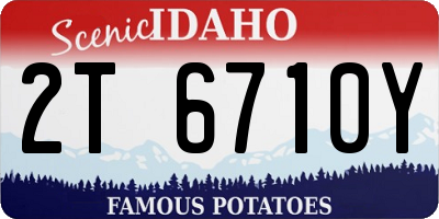 ID license plate 2T6710Y