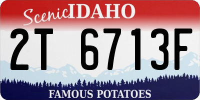 ID license plate 2T6713F