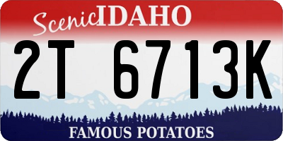ID license plate 2T6713K