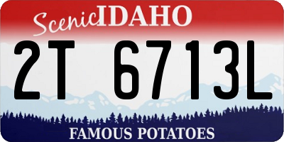 ID license plate 2T6713L