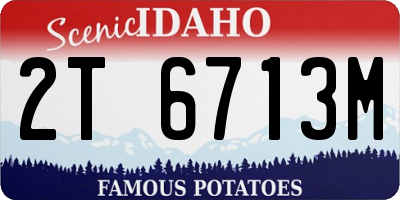 ID license plate 2T6713M
