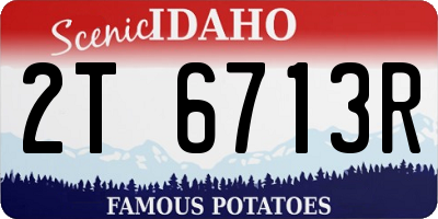 ID license plate 2T6713R