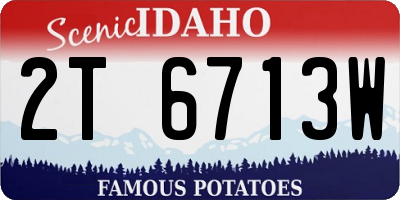 ID license plate 2T6713W