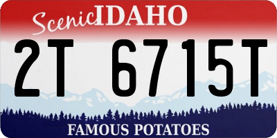 ID license plate 2T6715T