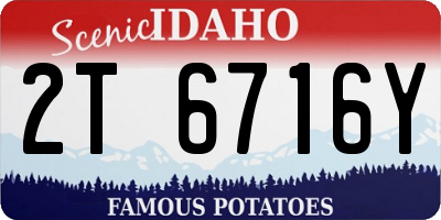 ID license plate 2T6716Y