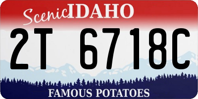 ID license plate 2T6718C