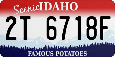 ID license plate 2T6718F