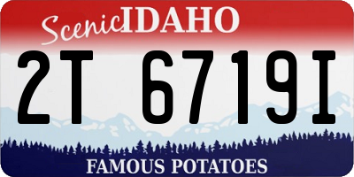 ID license plate 2T6719I