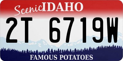 ID license plate 2T6719W