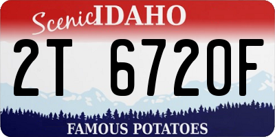 ID license plate 2T6720F