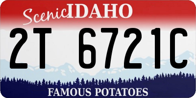 ID license plate 2T6721C