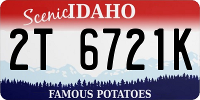 ID license plate 2T6721K