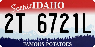 ID license plate 2T6721L