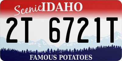 ID license plate 2T6721T