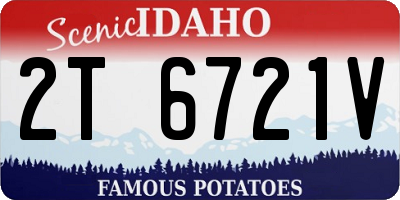 ID license plate 2T6721V