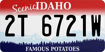 ID license plate 2T6721W