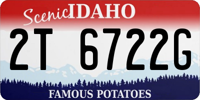 ID license plate 2T6722G