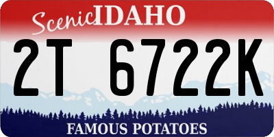 ID license plate 2T6722K
