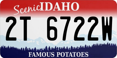 ID license plate 2T6722W