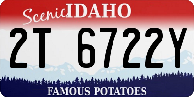 ID license plate 2T6722Y