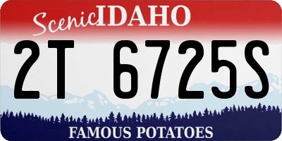 ID license plate 2T6725S