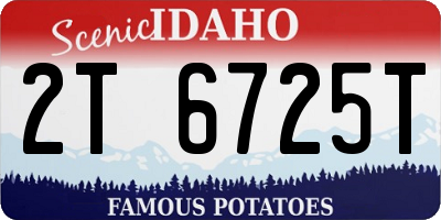 ID license plate 2T6725T