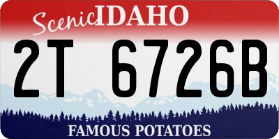 ID license plate 2T6726B