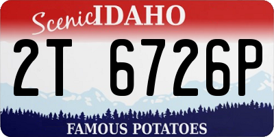 ID license plate 2T6726P