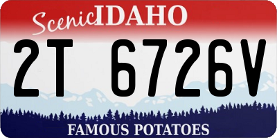 ID license plate 2T6726V