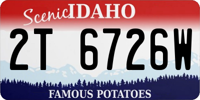 ID license plate 2T6726W
