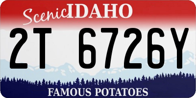 ID license plate 2T6726Y