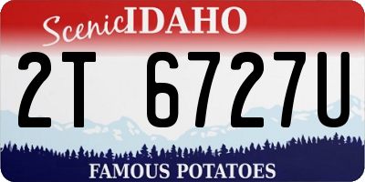 ID license plate 2T6727U